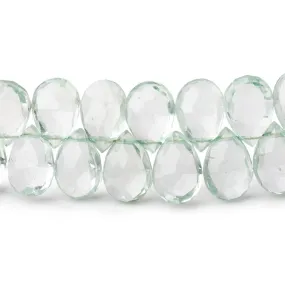 10x6.5mm Prasiolite faceted pear beads 7.75 inch 56 pieces