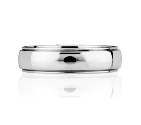 A.JAFFE CLASSICS BRIGHT POLISHED, STEP EDGED CLASSIC MEN'S RING