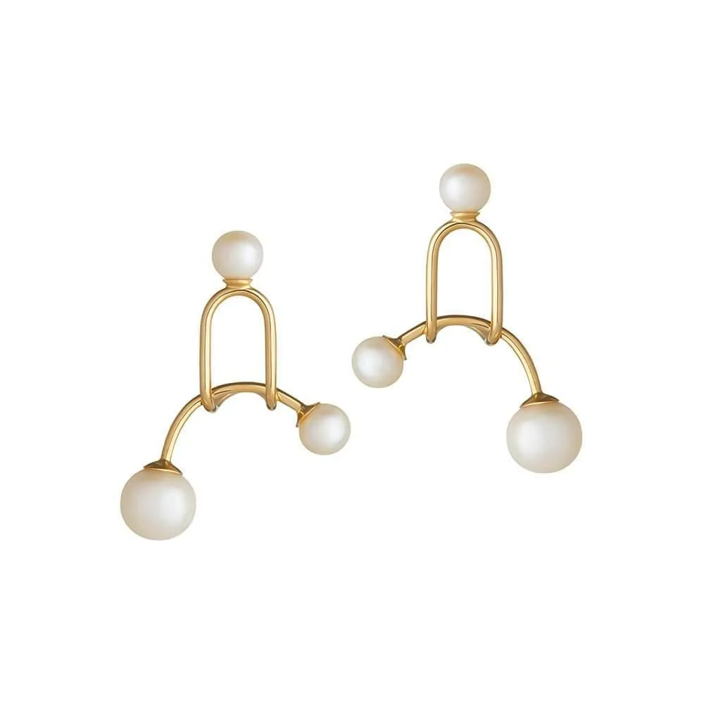 Astra 18K Gold Earrings w. Pearl