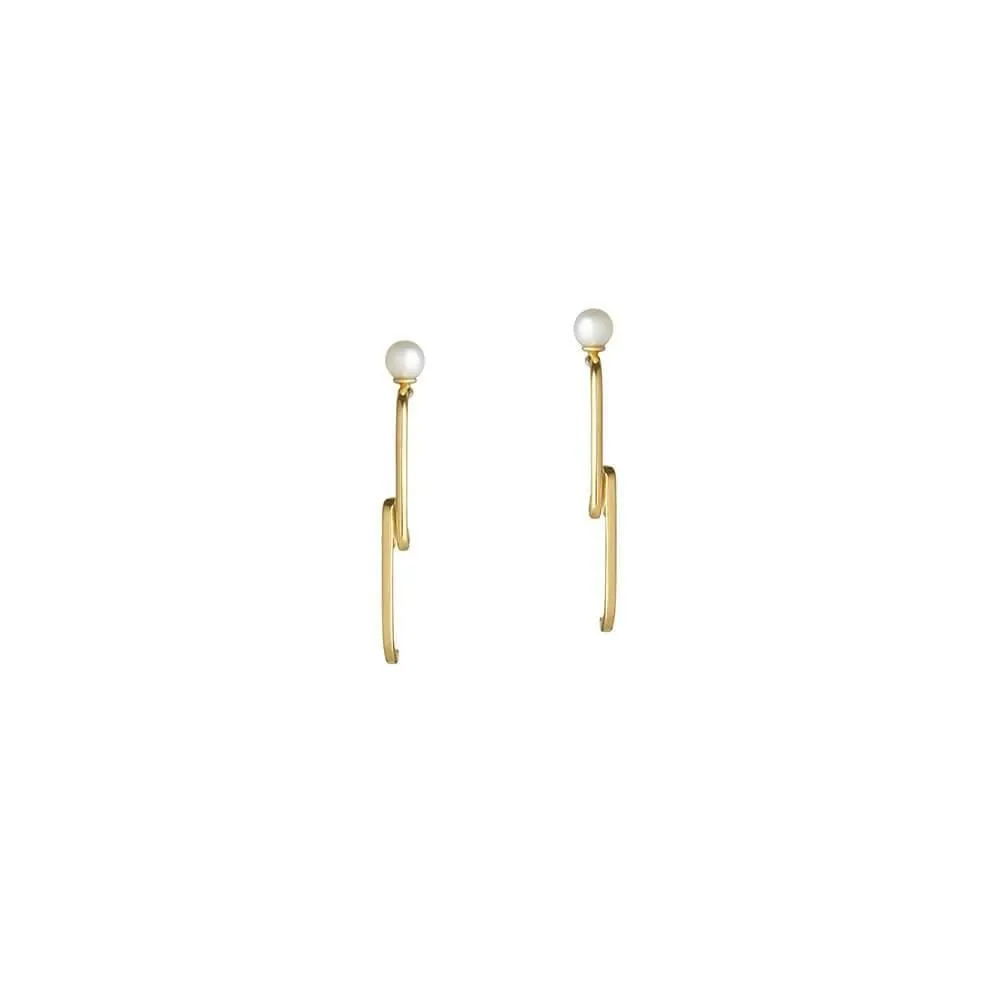 Astra Zenith 18K Gold Earrings w. Pearl