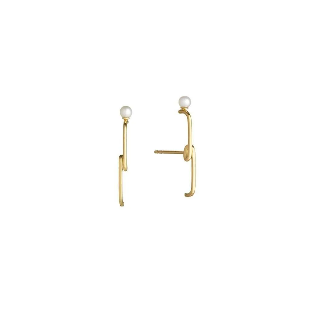 Astra Zenith 18K Gold Earrings w. Pearl