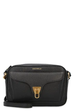 BLACK GRAINED LEATHER CROSSBODY BAG