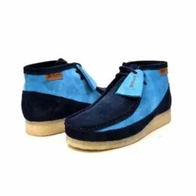 British Walkers Walker 100 Wallabee Boots Men's Navy and Sky Blue Suede