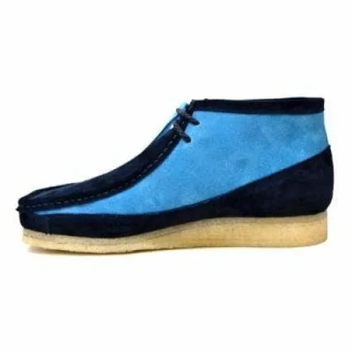 British Walkers Walker 100 Wallabee Boots Men's Navy and Sky Blue Suede