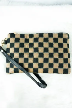 Checkmate wristlet pouch