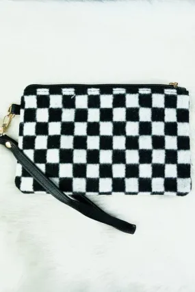 Checkmate wristlet pouch