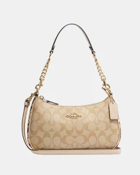 Coach Teri Shoulder Bag In Signature Canvas Gold/Light Khaki Multi