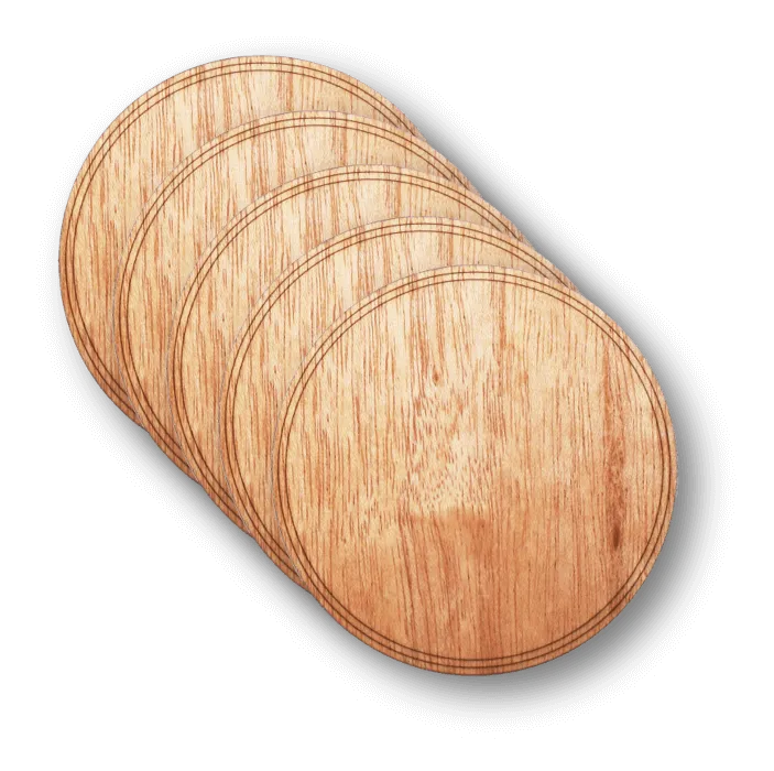 Customizable 4" Wood Coasters - 4-Pack