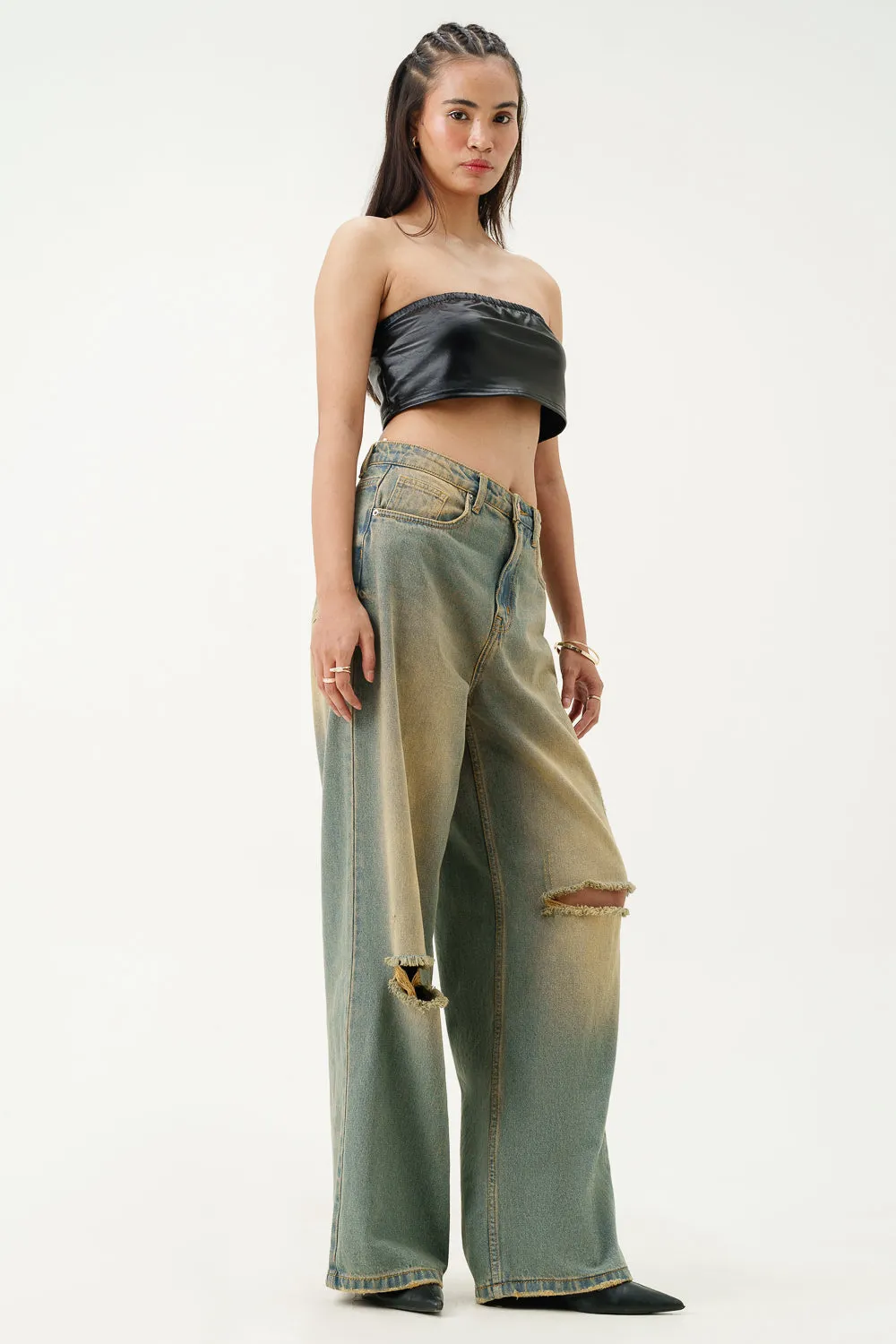 Desert Sand Super Wide Flare Jeans