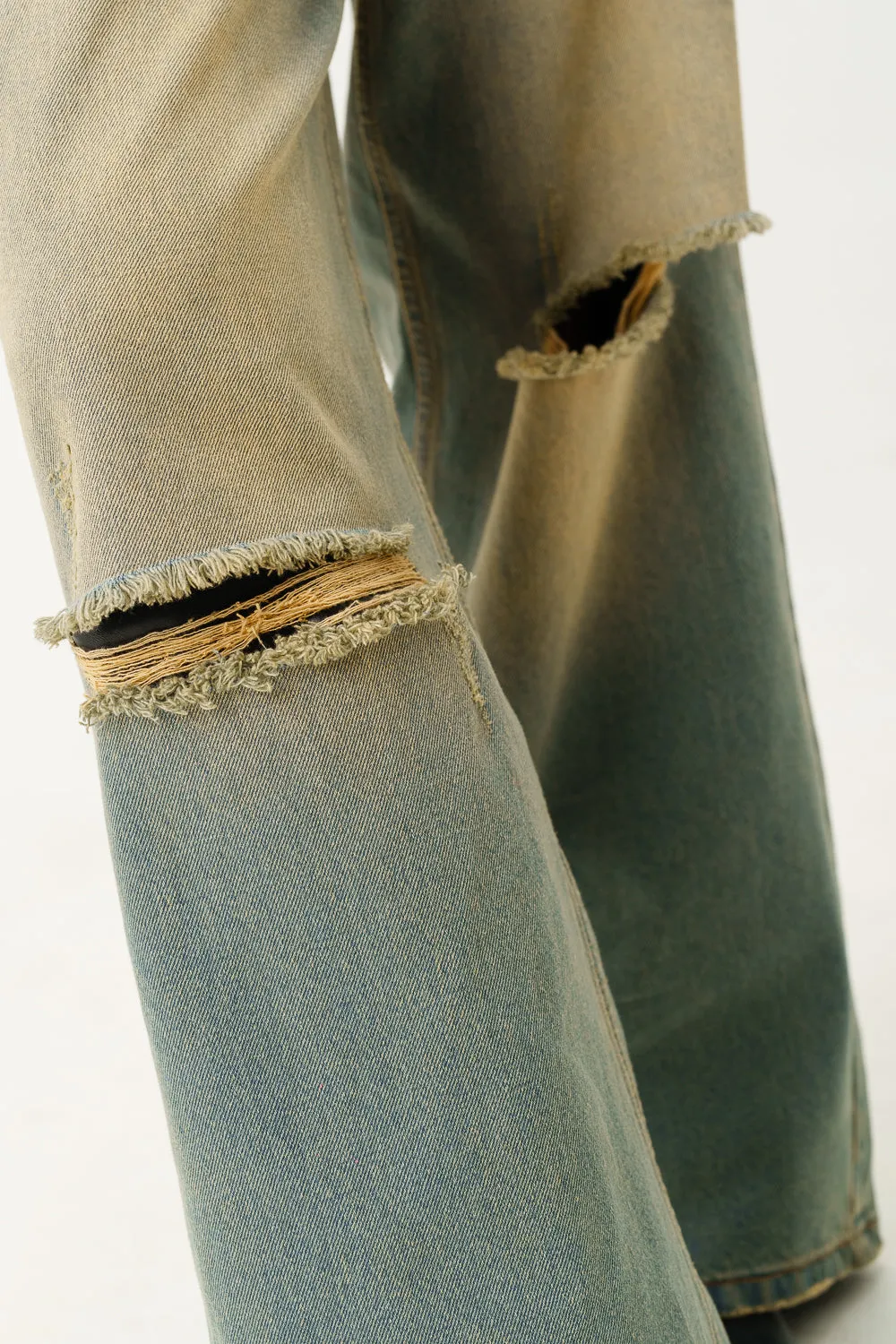 Desert Sand Super Wide Flare Jeans