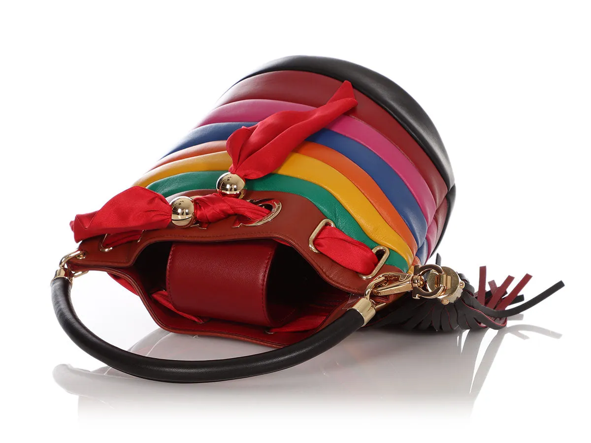 Ferragamo Rainbow Stripe Solaria Bucket Bag