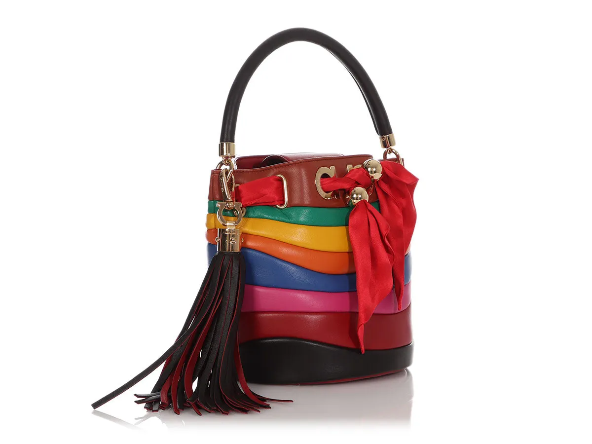 Ferragamo Rainbow Stripe Solaria Bucket Bag