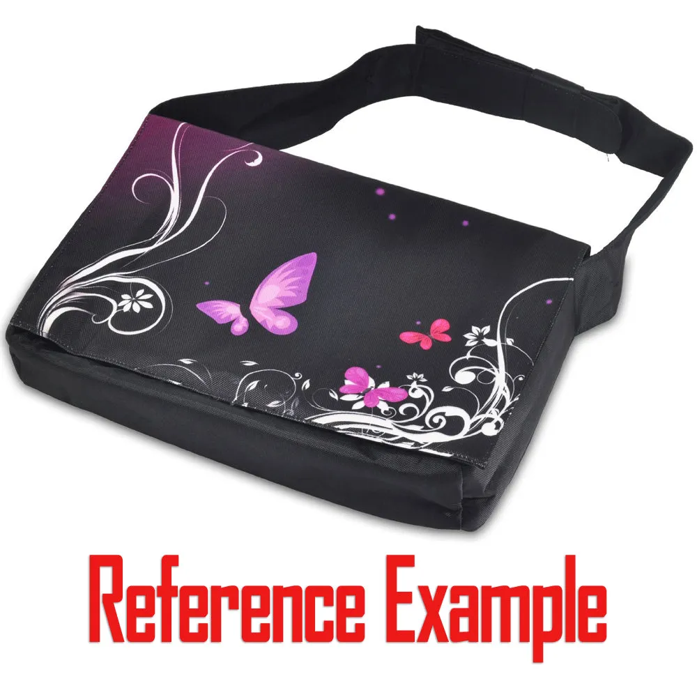 Laptop Padded Compartment Shoulder Messenger Bag Carrying Case & Matching Skin – Pink Rose Floral Flower