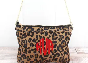 LEOPARD PUFFER CROSSBODY CLUTCH