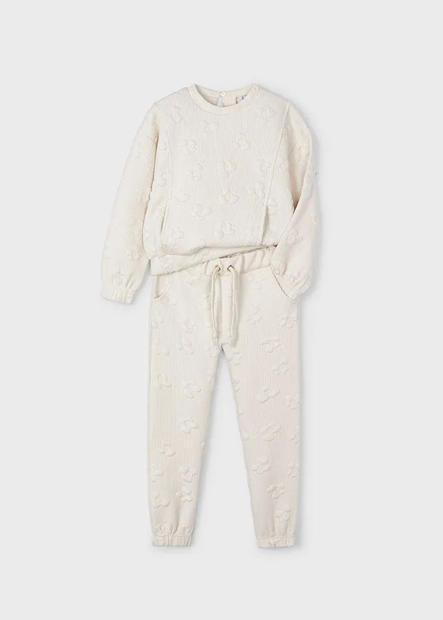 Mayoral 4891 091 - Natural Padded Flower Tracksuit