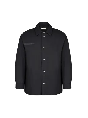 Mens Flower-Warmth Padded Overshirt—Black