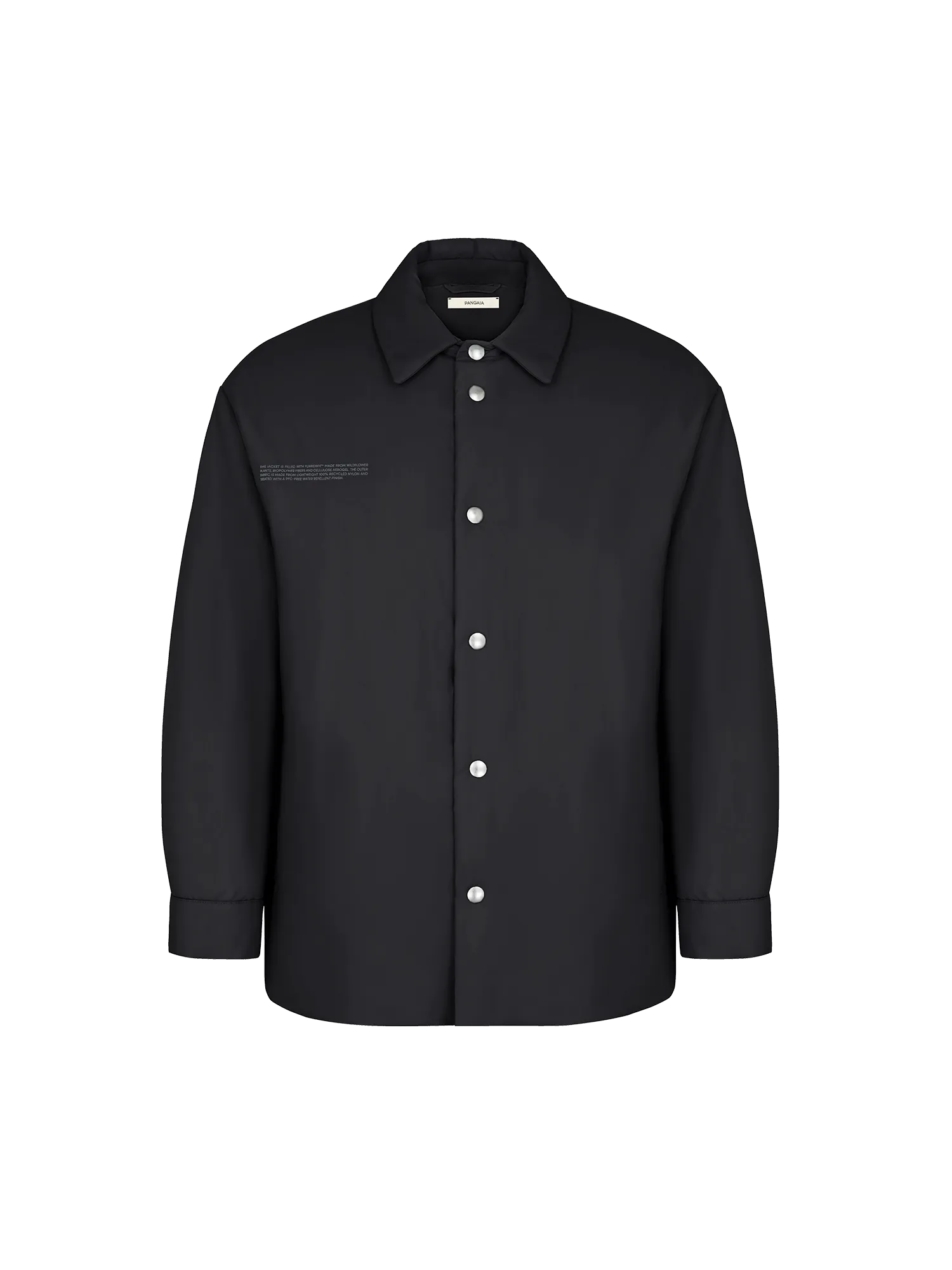 Mens Flower-Warmth Padded Overshirt—Black