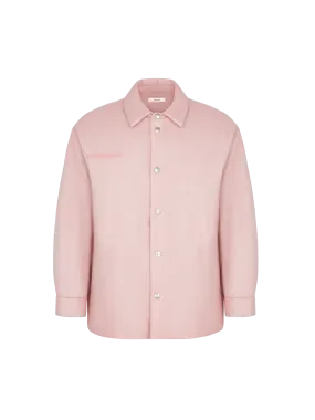 Mens Flower-Warmth Padded Overshirt—Magnolia Pink