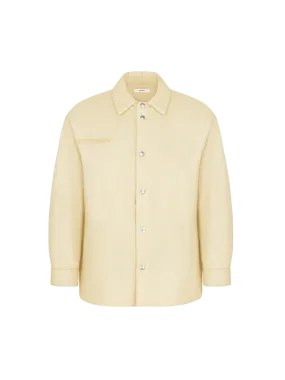 Mens Flower-Warmth Padded Overshirt—Rind Yellow