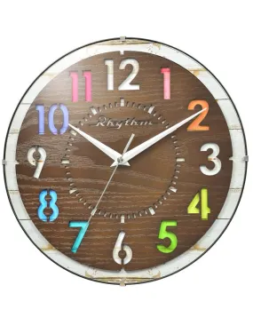 Rhythm Razzle Wooden Wall Clock