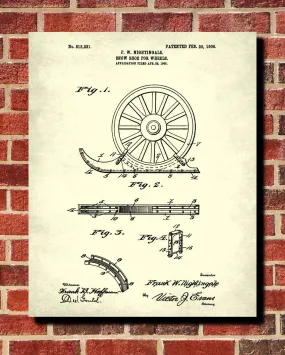 Snow Shoes Patent Print Car Blueprint Winter Sports Poster