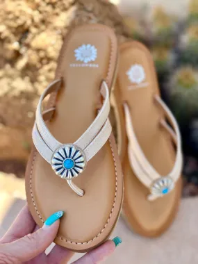 The Cream Cinco Turquoise Concho Flip Flop