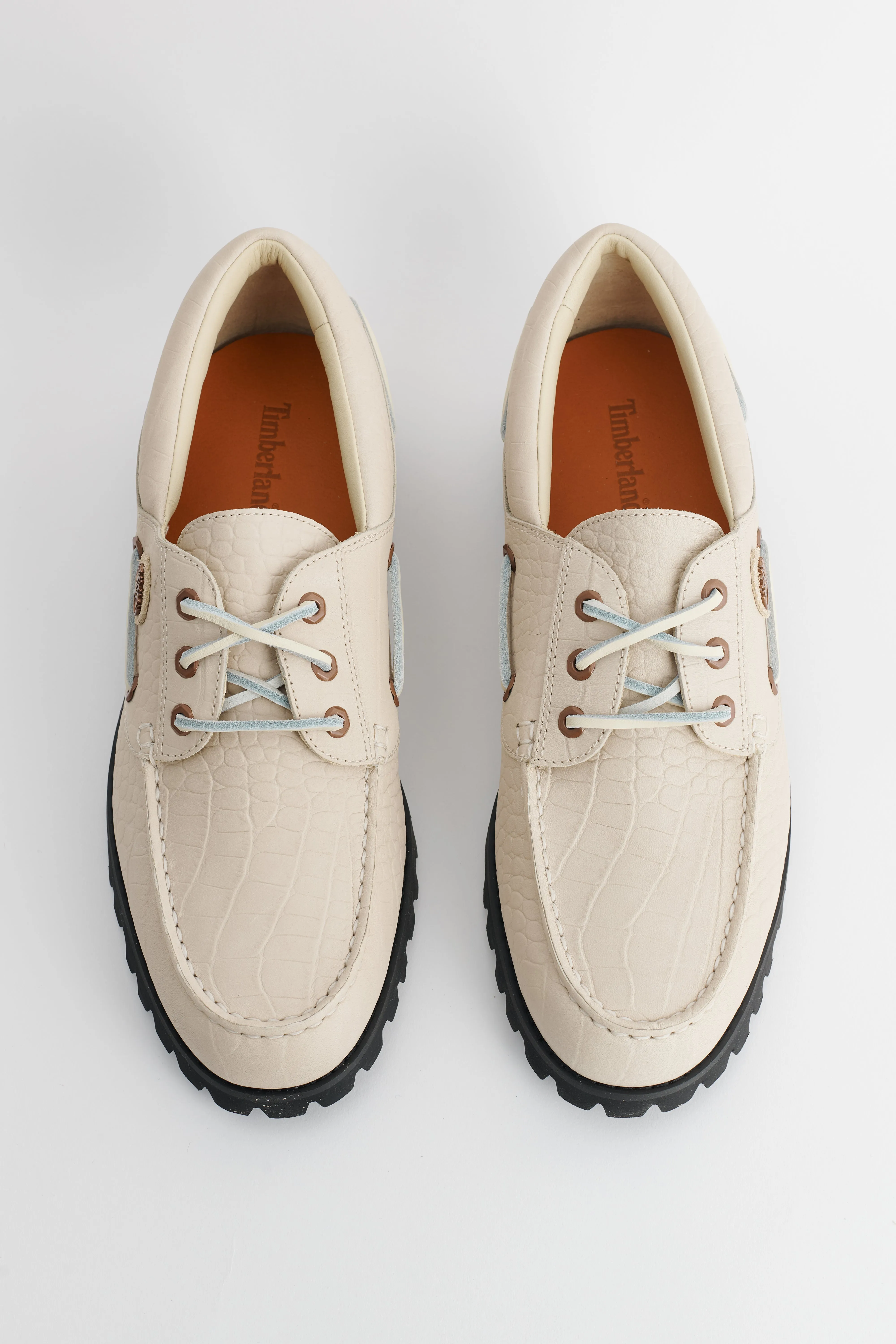 Timberland Vibram Boat Shoe Light Beige Full Grain