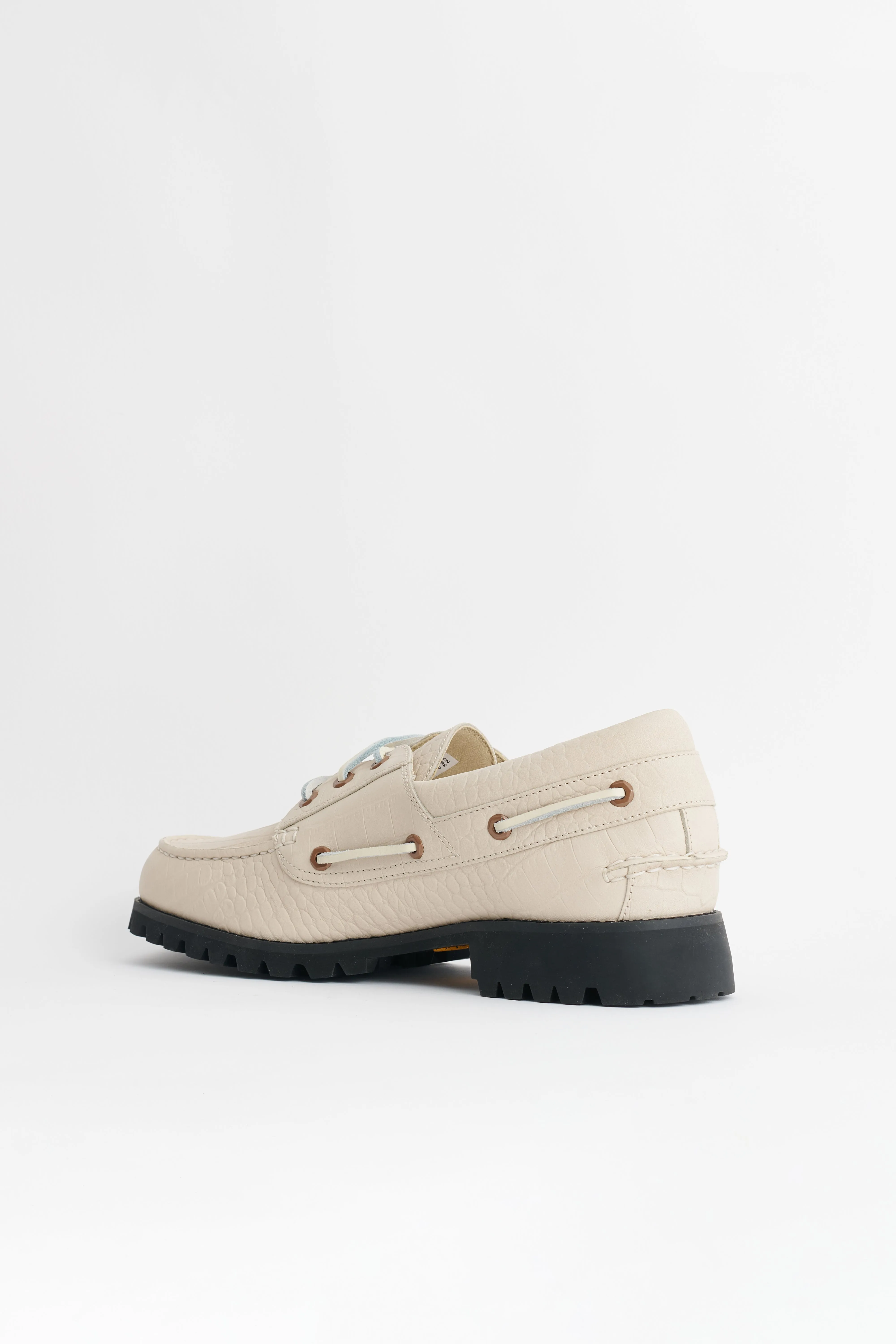 Timberland Vibram Boat Shoe Light Beige Full Grain