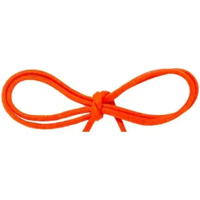 Waxed Cotton Thin Round Dress Laces Custom Length with Tip - Citrus Orange (1 Pair Pack) Shoelaces