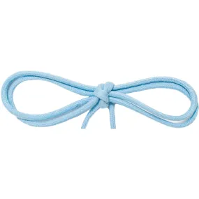 Waxed Cotton Thin Round Dress Laces Custom Length with Tip - Light Blue (1 Pair Pack) Shoelaces