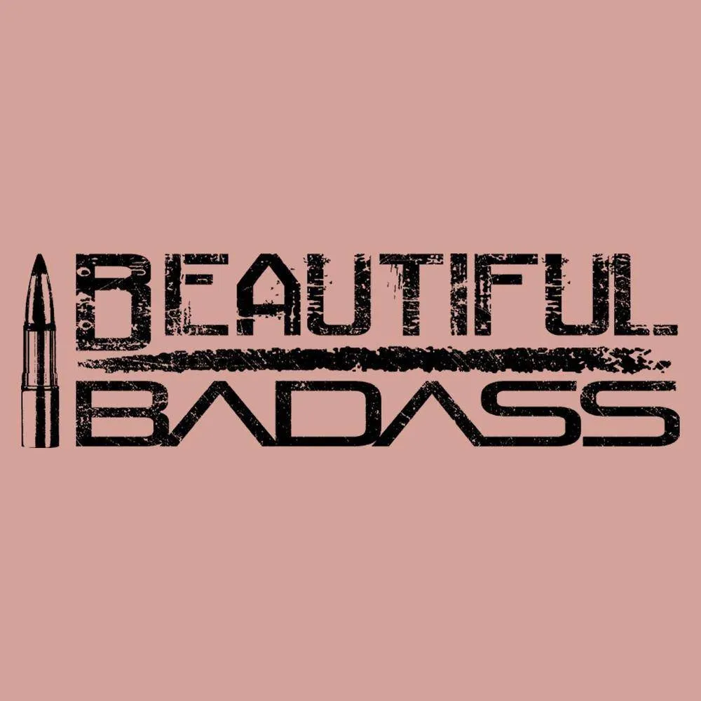 Women's Beautiful Badass Long Sleeve Cropped T-Shirt - Desert Pink