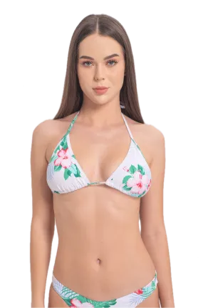 Women's Tropical Hawaiian Hibiscus Flower String Bikini Top