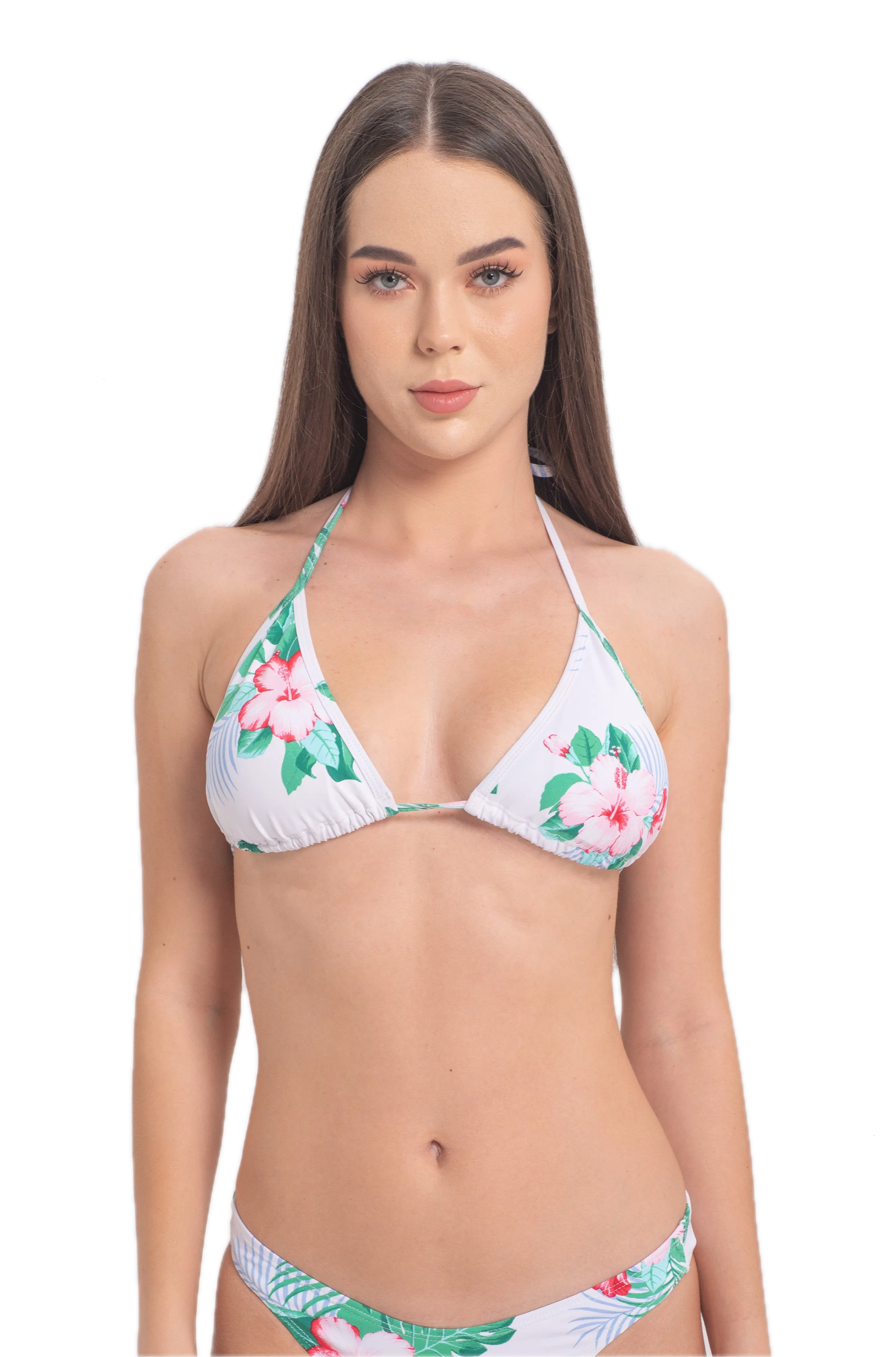 Women's Tropical Hawaiian Hibiscus Flower String Bikini Top