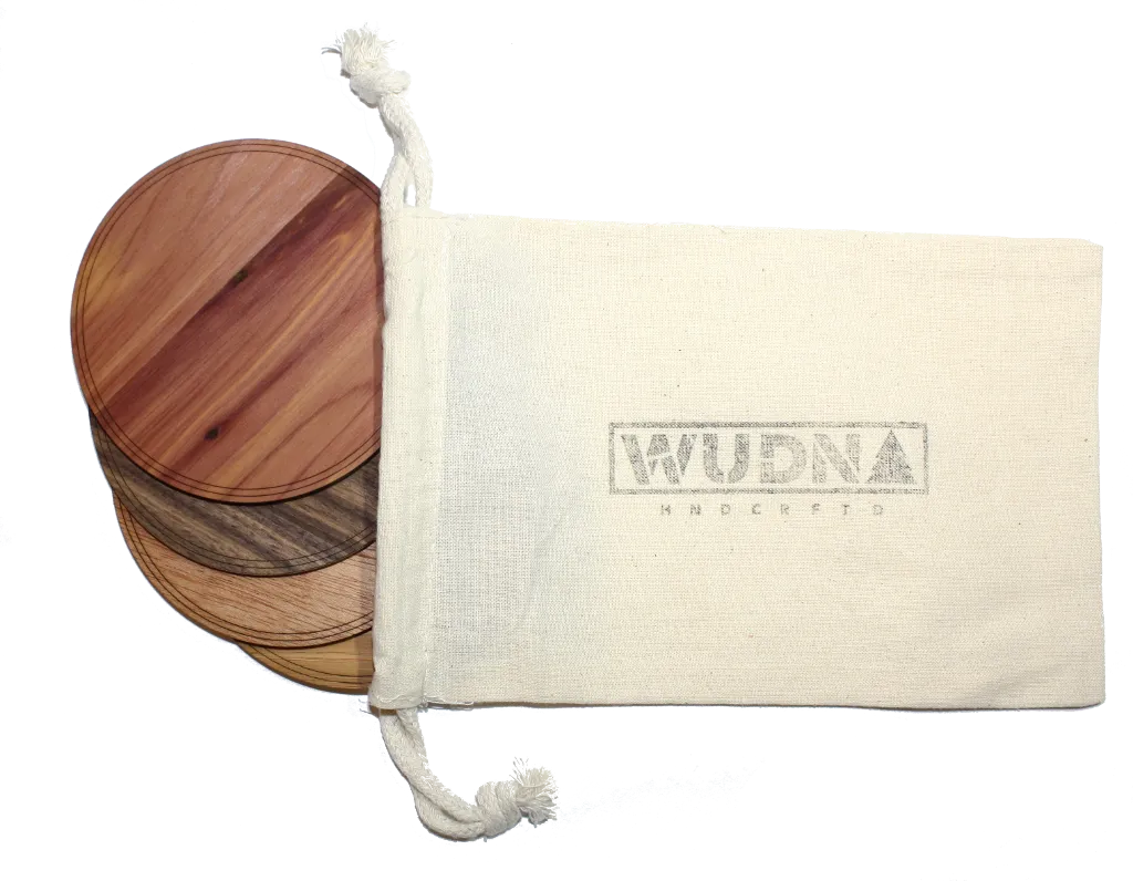 Wooden Coasters 4" (18 Shape / Wood Options) 4-Pack