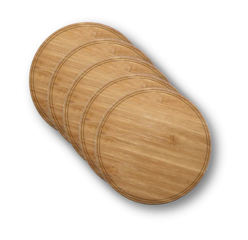 Wooden Coasters 4" (18 Shape / Wood Options) 4-Pack