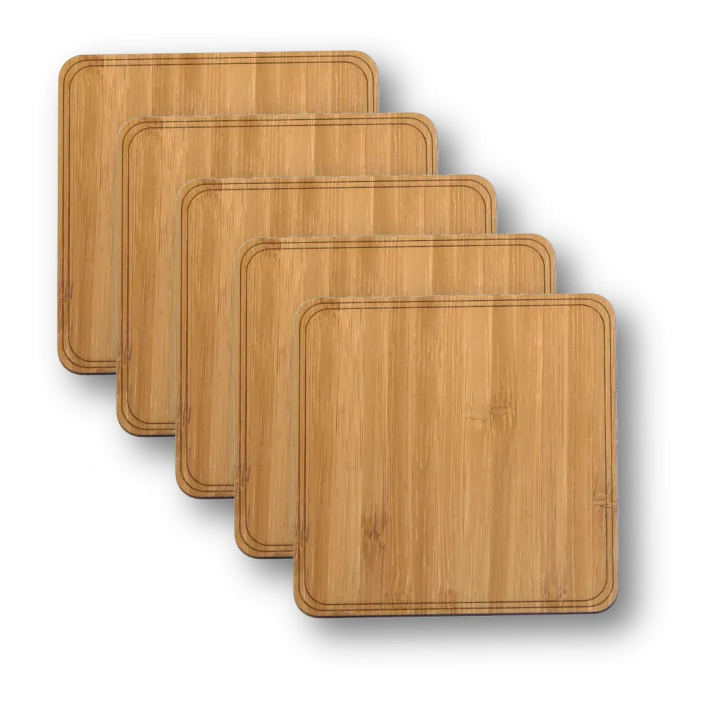 Wooden Coasters 4" (18 Shape / Wood Options) 4-Pack