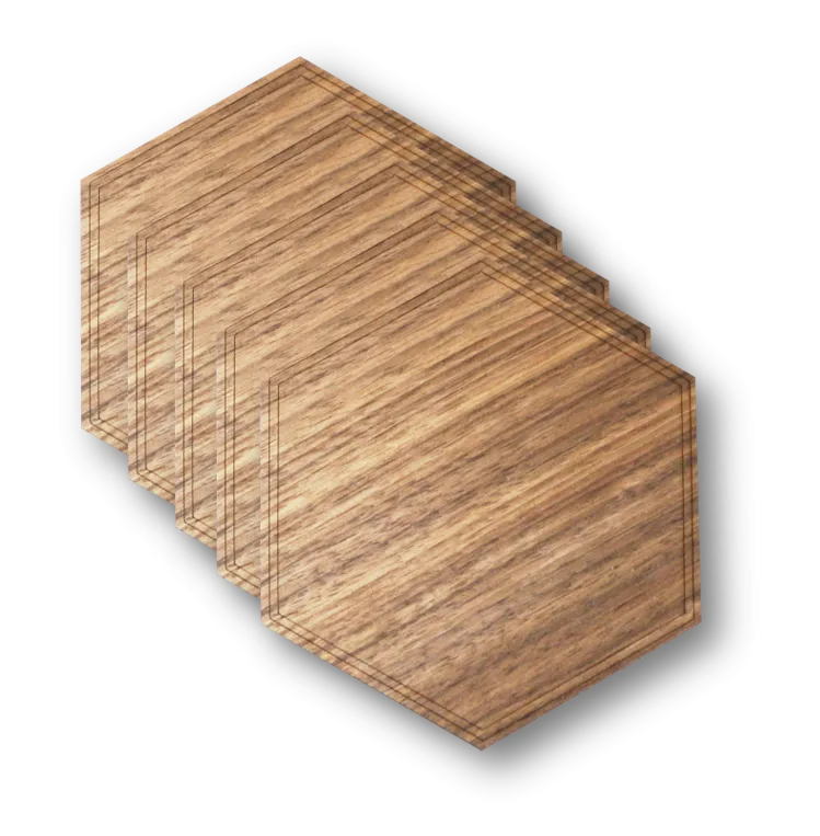 Wooden Coasters 4" (18 Shape / Wood Options) 4-Pack