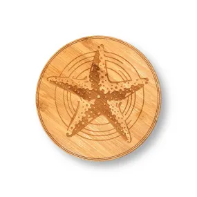 Wooden Coasters 4" (Starfish in Bamboo) 4-Pack